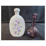 miniature amethyst purple glass bitters bottle