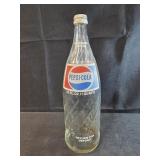 vintage 32-ounce Pepsi-Cola clear glass swirl
