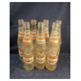 Vintage Genuine Hires Root Beer glass bottles. 10