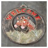Vintage cast iron decorative Welcome sign