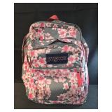 Jansport back pack book bag , gray floral