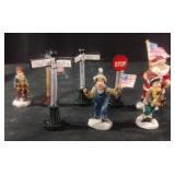 Miniature Christmas village figurines