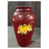 Vintage ruby red decorative glass vase