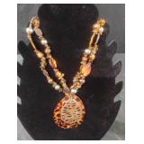Fashion beaded necklace browns colors