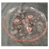 Vintage Pink Depression Glass 10' Footed Dish