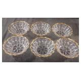 Vintage Jeanette Round Thumbprint Pressed Glass