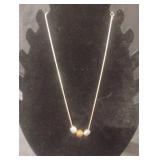 Silver beaded necklace