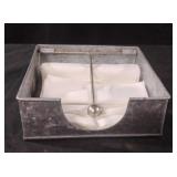 Galvanized metal napkin holder