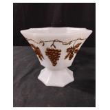 Vintage White Milk Glass Candy Dish Bowl Footed