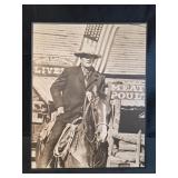 11'x14' American actor John Wayne riding a horse