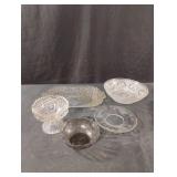 Vintage glass bowls and trays