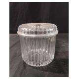 Vintage KIG Indonesia clear ribbed glass jar with