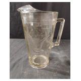 Vintage duck etched glass pitcher. See pics