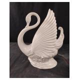 Vintage swan ceramic lamp. Works