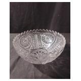 Vintage Cut Glass Bowl w/ Star Design - Pressed