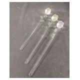 Crystal roses. 1 intact. 2 have broken pieces