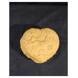 Vintage CBK Ltd. heart-shaped terra cotta trinket