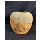 Handmade southwestern style ceramic vase