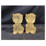 Vintage clear acrylic mice salt and pepper shaker