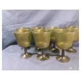 Avocado green plastic wine glasses. Set of 7