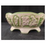 Vintage green and white majolica-style ceramic