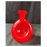Vintage Bischoff hand-blown red-orange art glass