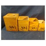 Vintage wood canister set