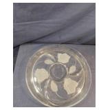 Vintage clear glass divided serving tray with