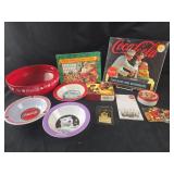 Group of Coca-Cola Merchandise- Bowls, Book,