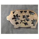 Vintage brass pig trivet