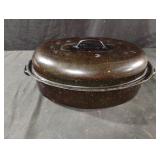 Enamel roasting pan with lid