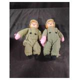 Vintage porcelain and cloth dolls