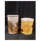Vintage metal tin canisters