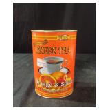 Vintage Green Tea metal tin can