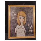 Vintage "Big Eye" girl print by the artist
