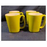 Rachel Ray round and square green coffee mugs