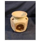 Spongeware ceramic tea light wax melt warmer.
