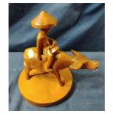 Vintage wooden handcarved Asian-style statue