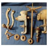 Vintage Universal and Keystone meat grinders.