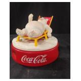Coca-Cola polar bear musical alarm clock that
