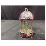 Miniature Elgin bird cage tabletop clock