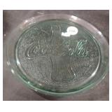 Coca-Cola green glass tray