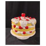 Vintage ceramic strawberry shortcake cake stand