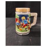 Vintage Hand Decorated Ceramic Beer Stein