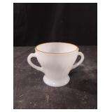Vintage Anchor Hocking Fire King Milk Glass Gold