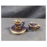 Vintage Miniature Porcelain Cobalt Blue tea set
