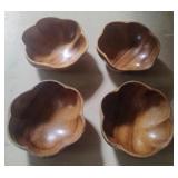 Hand carved wood bowls. Set of 4.