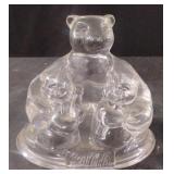 1997 Coca-Cola Polar Bear Family glass figurine