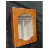 Vintage wooden trinket box with etched floral