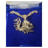 Golden plated .925 Univ. of SC Gamecock Charm and